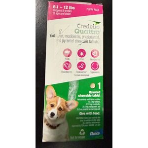 Credelio Quattro for Dogs 6.1-12 lbs 1 Chewable Tablet Expires 09/26